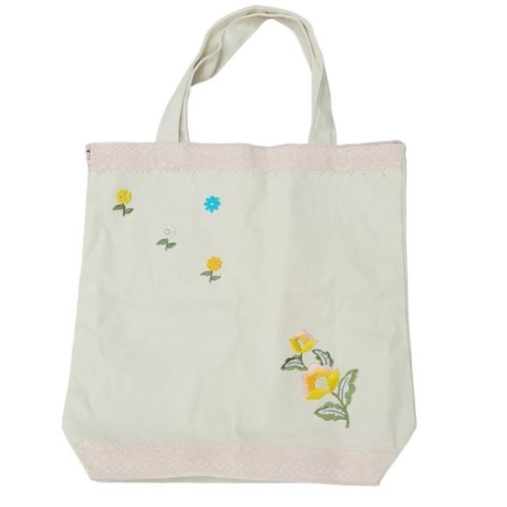 Handmade Faircore Canvas Shoulder Tote
